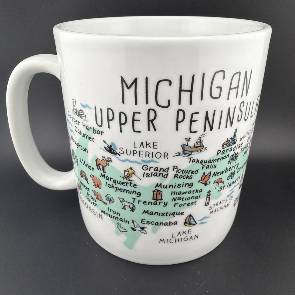 222 Fifth My Place Michigan Upper Peninsula Jumbo 24oz Coffee Cup Mug Great Lake
